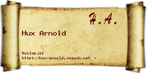 Hux Arnold névjegykártya